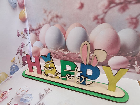 Happy Easter Sign With Stand